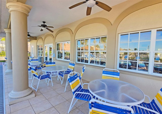 view of patio / terrace with ceiling fan