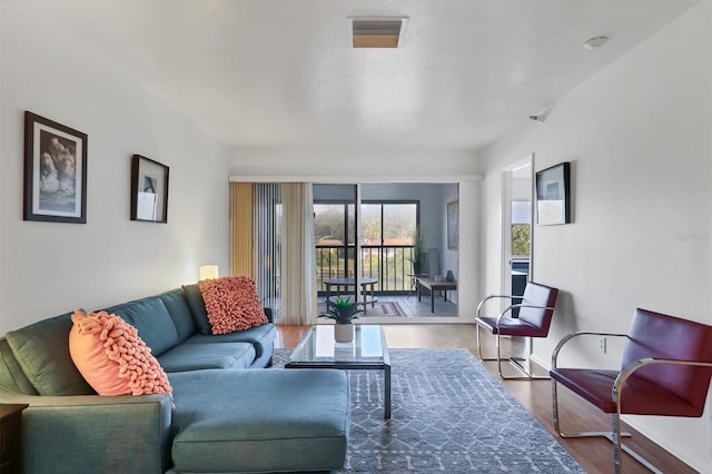 living room featuring hardwood / wood-style flooring