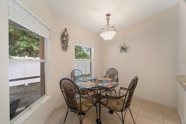 view of tiled dining space