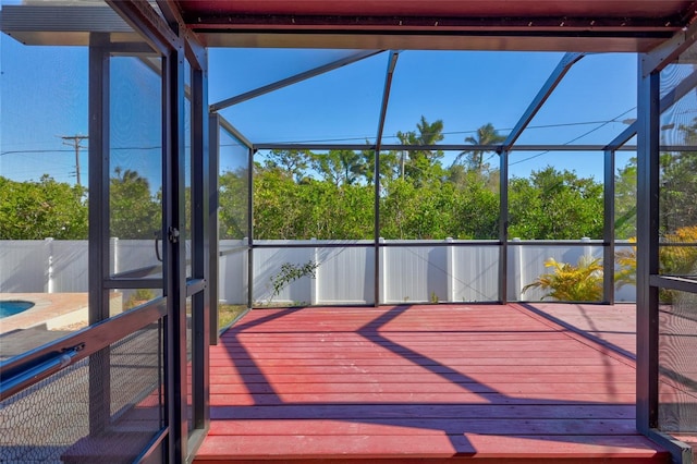 view of unfurnished sunroom