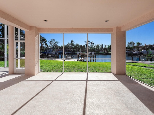 508 Siesta Dr, Sarasota, FL 34242 - unfurnished sunroom with a water view
