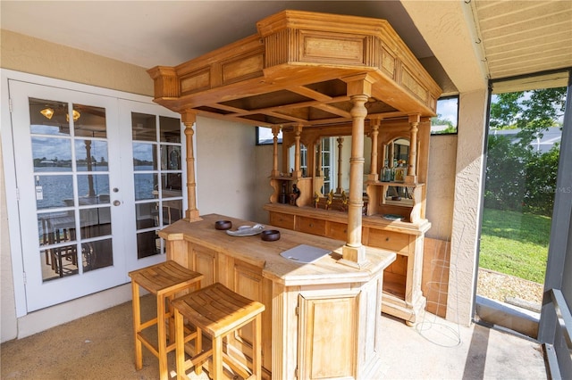 sunroom with french doors