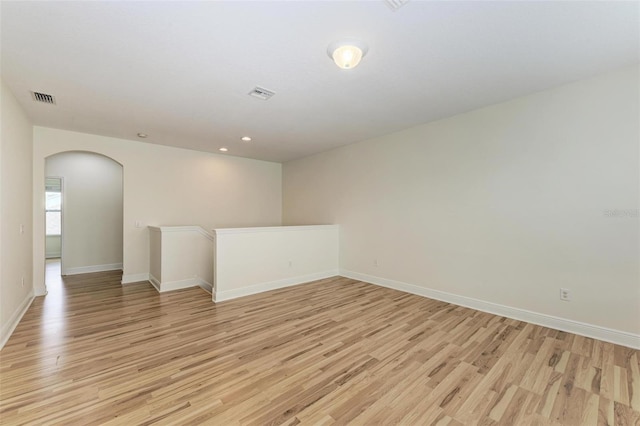 empty room featuring light hardwood / wood-style floors