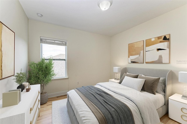 bedroom featuring light hardwood / wood-style flooring