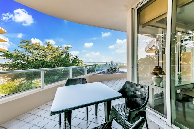 balcony with a water view