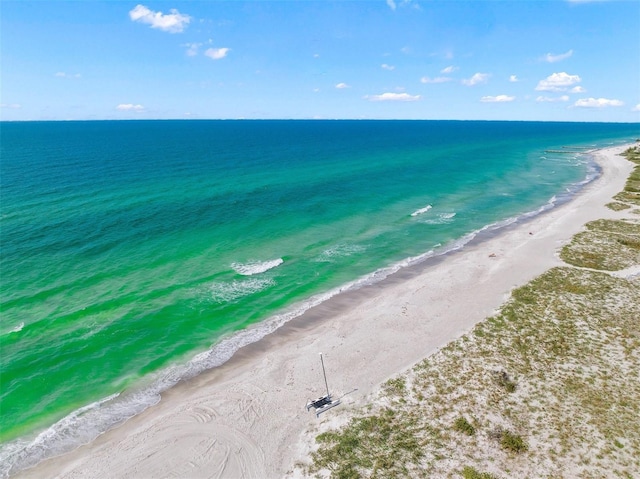 property view of water with a beach view