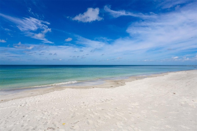 property view of water with a beach view