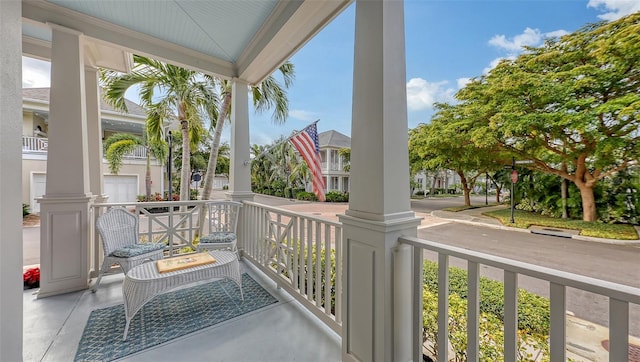 balcony with covered porch