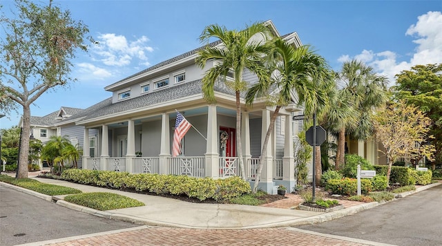 view of front of property with covered porch