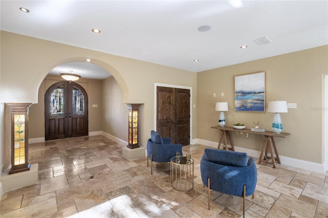 foyer with french doors