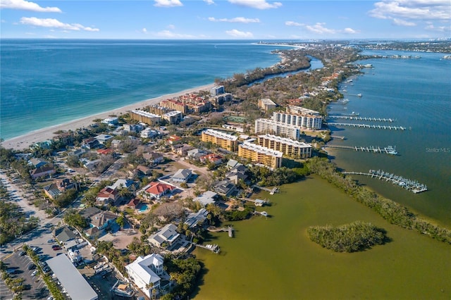 8855 Midnight Pass Rd, Sarasota, FL 34242 - aerial view of property and surrounding area featuring expansive beach