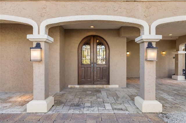 entrance to property with french doors