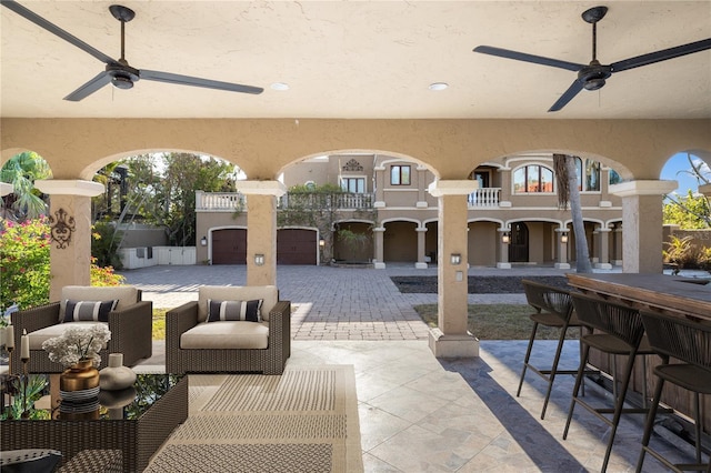8855 Midnight Pass Rd, Sarasota, FL 34242 - view of patio / terrace with a ceiling fan