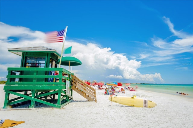 8855 Midnight Pass Rd, Sarasota, FL 34242 - view of playground with view of water and beach