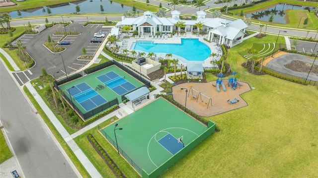 17744 Savory Mist Cir, Bradenton, FL 34211 - bird's eye view with a water view