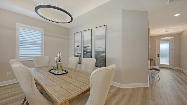 17744 Savory Mist Cir, Bradenton, FL 34211 - dining room featuring light wood-style floors, baseboards, and recessed lighting