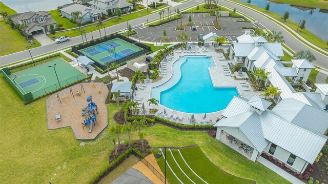 17744 Savory Mist Cir, Bradenton, FL 34211 - bird's eye view featuring a residential view and a water view