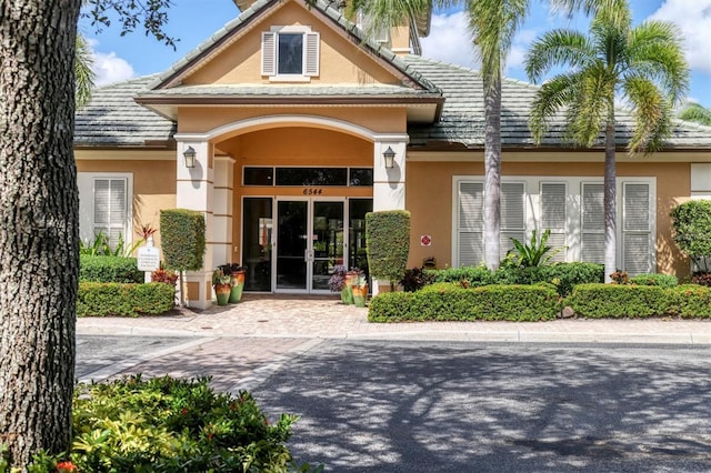 view of exterior entry with french doors