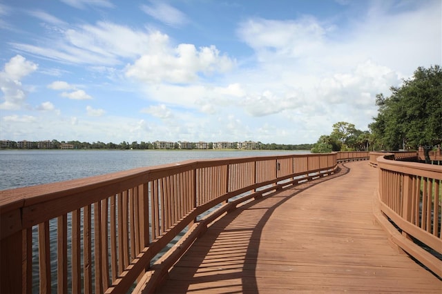 view of community featuring a water view