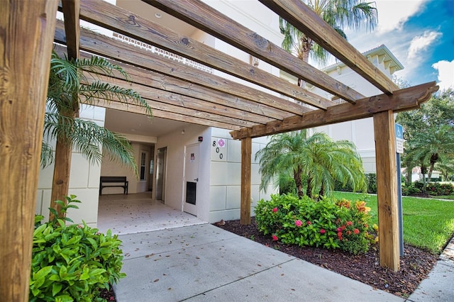 view of patio with a carport