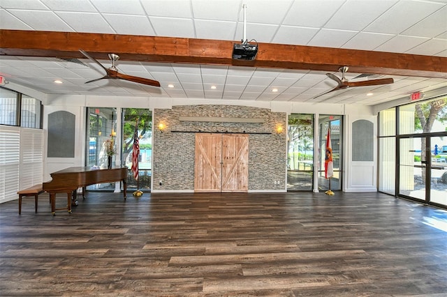 4430 Exeter Dr Unit M108, Longboat Key, FL 34228 - building lobby with beamed ceiling and recessed lighting
