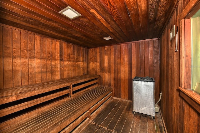 4430 Exeter Dr Unit M108, Longboat Key, FL 34228 - relaxing sauna featuring wooden walls, hardwood / wood-style flooring, and wooden ceiling