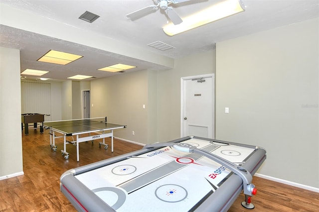 4430 Exeter Dr Unit M108, Longboat Key, FL 34228 - recreation room featuring wood finished floors and ceiling fan