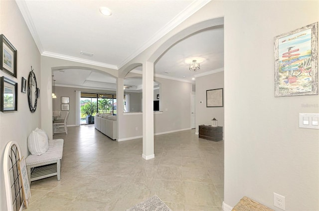 entryway with ornamental molding