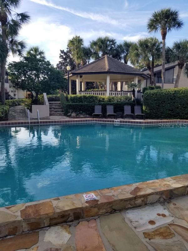 view of pool with a gazebo