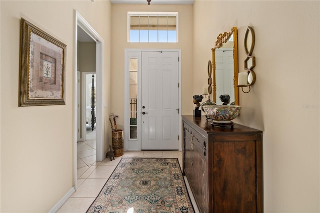 view of tiled foyer