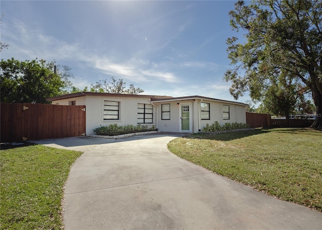 view of front of property with a front lawn