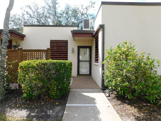 property entrance with central AC