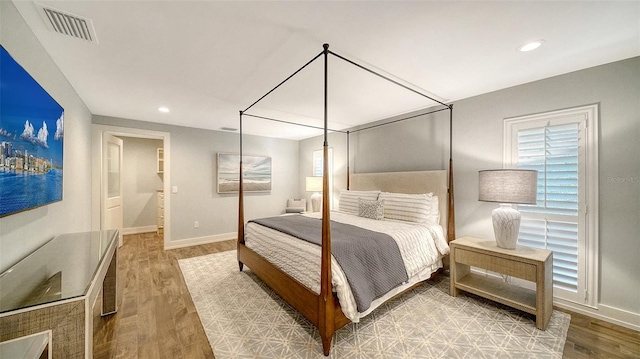 bedroom featuring light hardwood / wood-style flooring