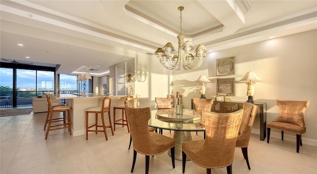 dining room featuring an inviting chandelier