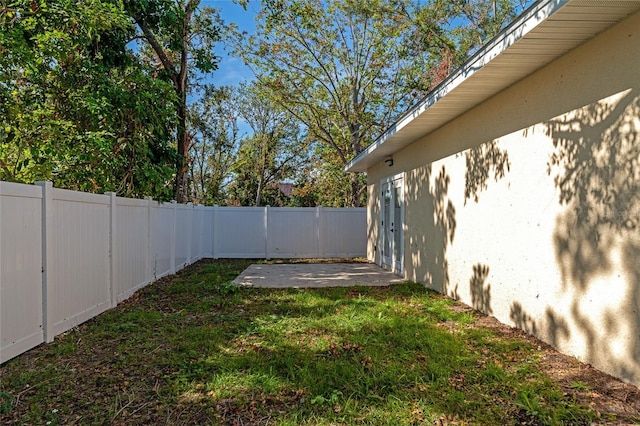 view of yard with a patio area