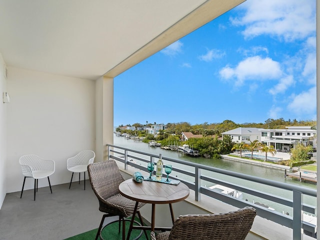 balcony with a water view