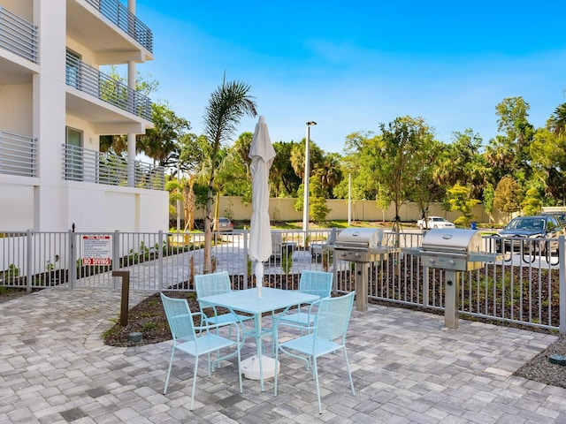 view of patio with grilling area