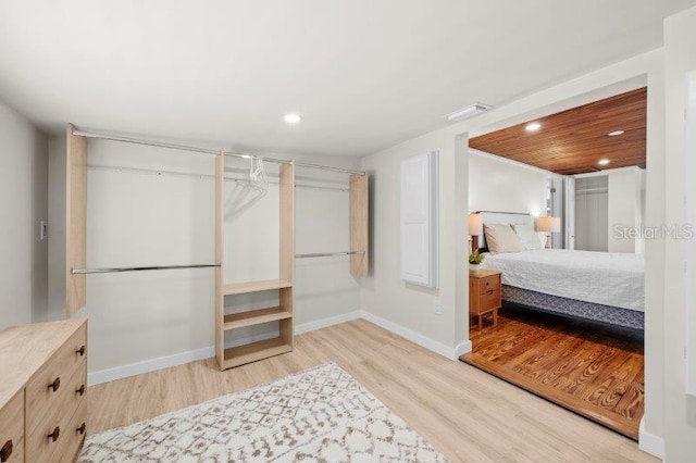 bedroom featuring light wood-type flooring