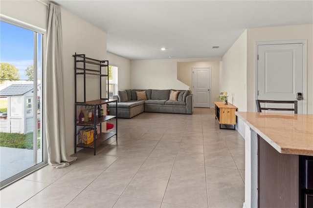 view of tiled living room