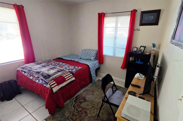 view of tiled bedroom