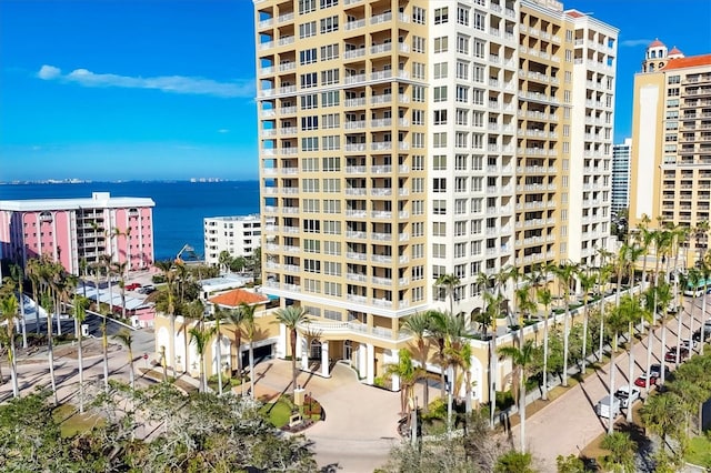 view of property with a water view