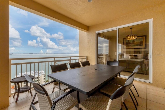 balcony with a water view