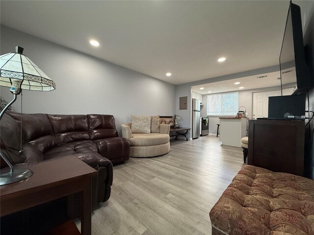 living room featuring light hardwood / wood-style floors