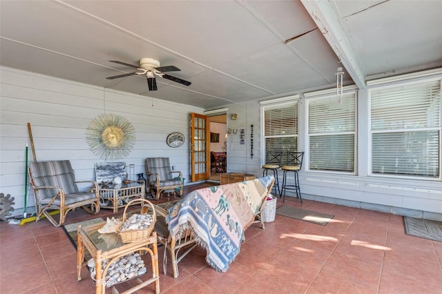 view of patio / terrace featuring ceiling fan