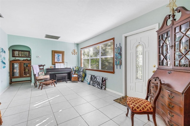 view of tiled foyer