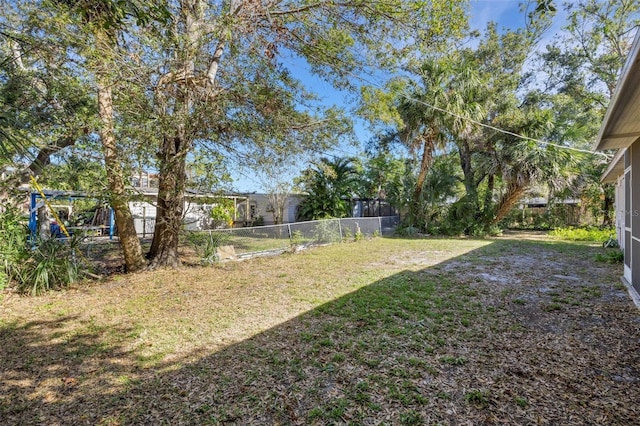 view of yard with a playground