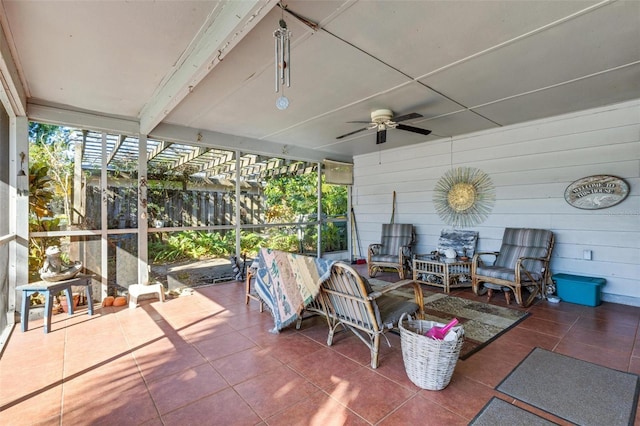 view of patio with ceiling fan