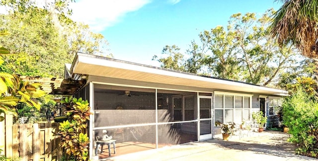 exterior space featuring fence