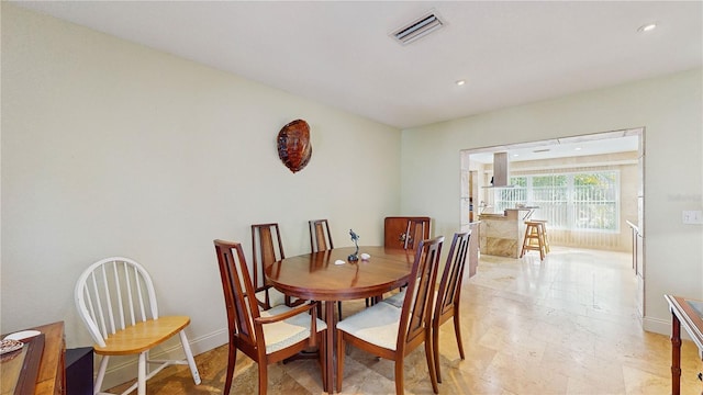 view of dining area