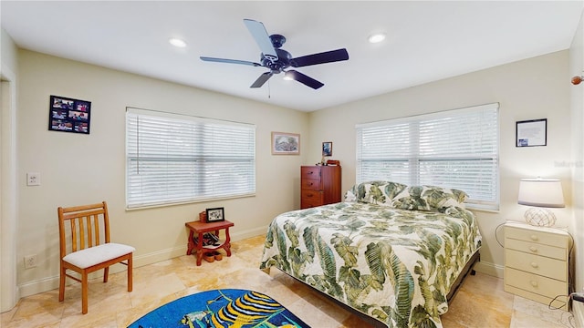 bedroom with ceiling fan